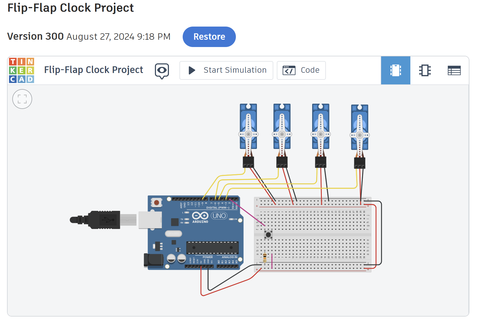 Tinkercad v0 proof-of-concept circuit, 27 August 2024